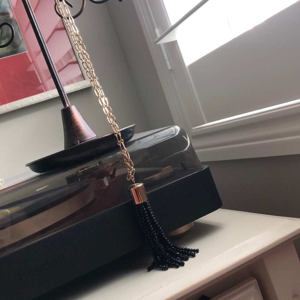 Sugarfix black beaded tassel necklace 🖤🖤